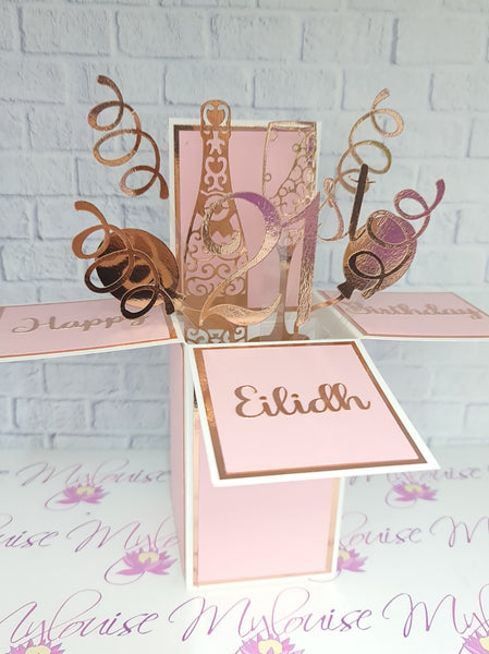 Personalised 21st Birthday Pop Up Card