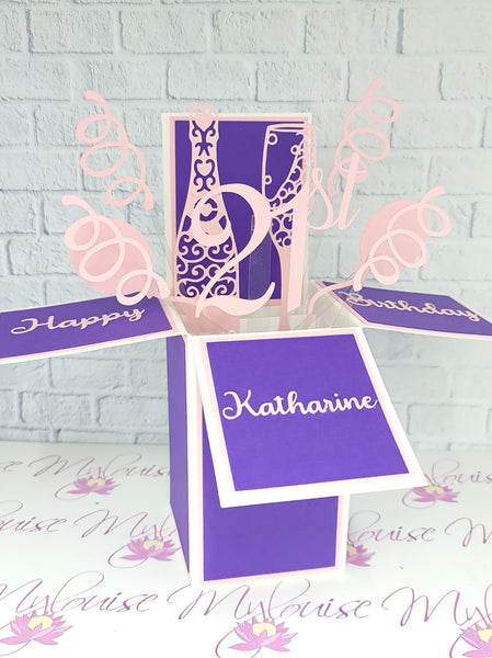 Personalised 21st Birthday Pop Up Card