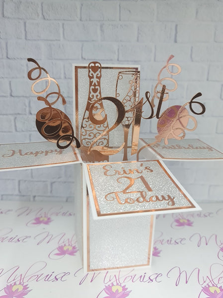 Personalised 21st Birthday Pop Up Card