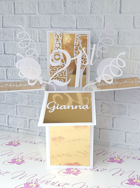 Personalised 21st Birthday Pop Up Card