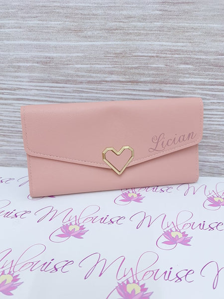 Personalised Purse with Heart Clasp