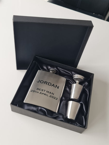 Personalised Hip Flask Gift Set