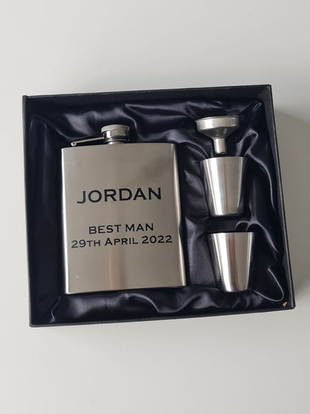 Personalised Hip Flask Gift Set