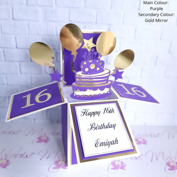 Personalised 16th Birthday Pop Up Card