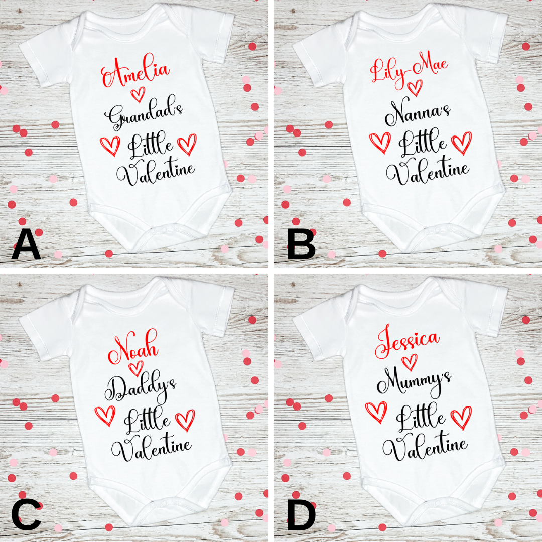 Personalised Our First Valentines Baby Vest