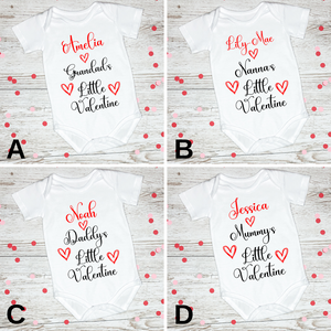 Personalised Our First Valentines Baby Vest