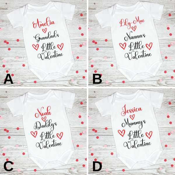 Personalised Our First Valentines Baby Vest