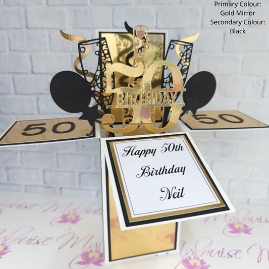 Personalised 50th Birthday Pop Up Card