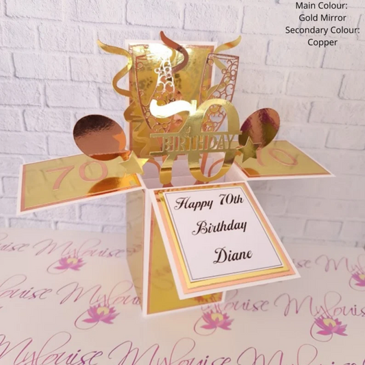 Personalised 70th Birthday Pop Up Card