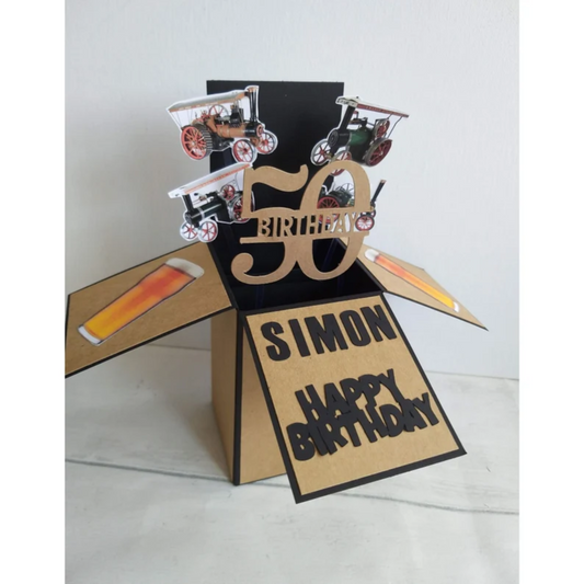 Personalised 50th Birthday Pop Up Card