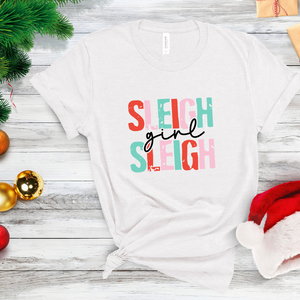 Sleigh Girl Sleigh Christmas Retro Style T-shirt