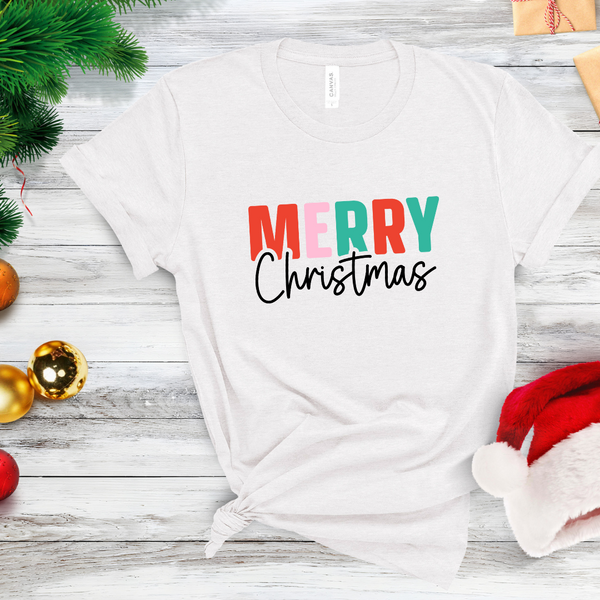 Merry Merry Merry Christmas Retro Style T-shirt