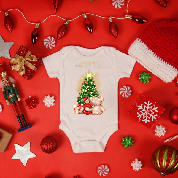 Personalised First Christmas Baby Vest