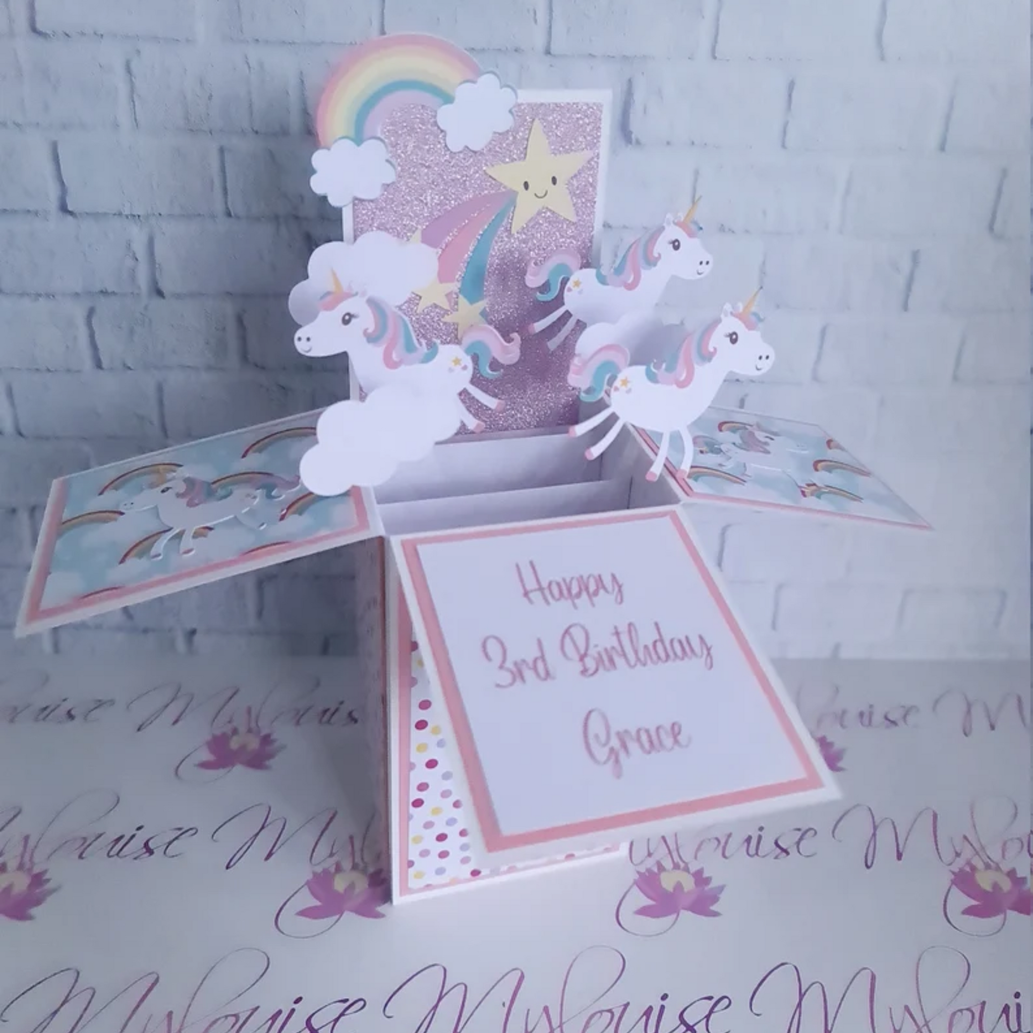 Personalised Unicorn Birthday Pop Up Card