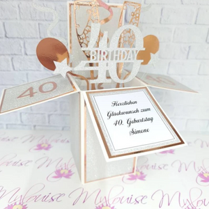 Personalised 40th Birthday Pop Up Card