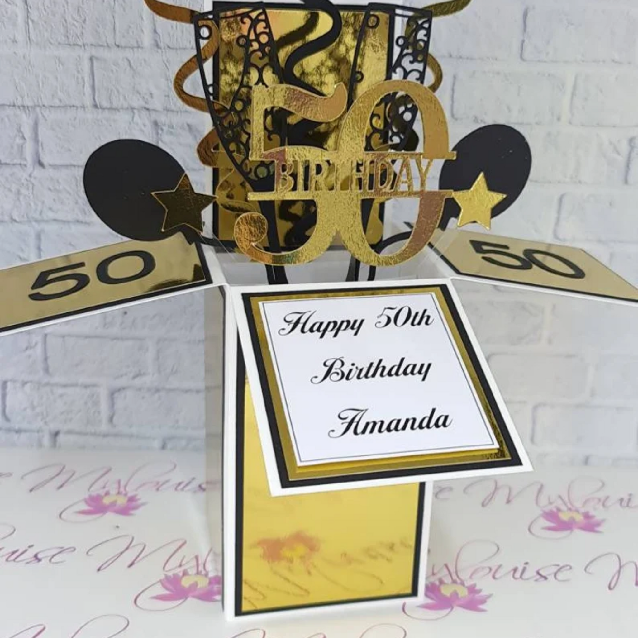 Personalised 50th Birthday Pop Up Card