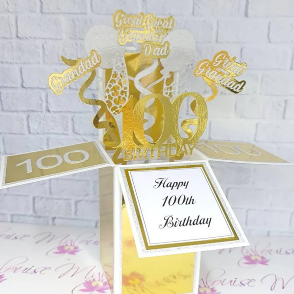 Personalised 100th Birthday Pop Up Card