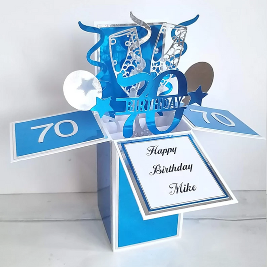 Personalised 70th Birthday Pop Up Card