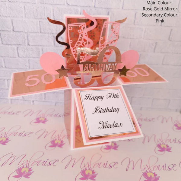 Personalised 50th Birthday Pop Up Card