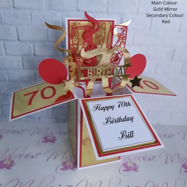 Personalised 70th Birthday Pop Up Card