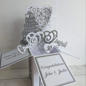 Personalised Wedding Anniversary Pop Up Card