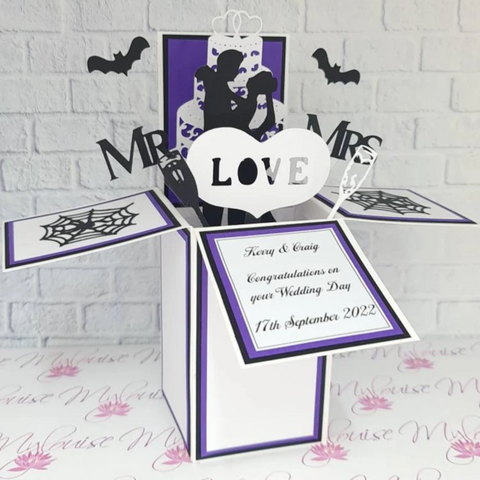 Personalised Gothic Wedding Card Pop Up Card