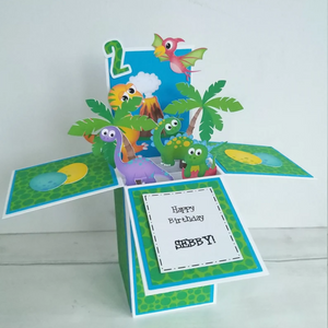 Dinosaur Birthday Pop Up Card