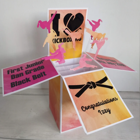 Kickboxing Birthday Pop Up Card