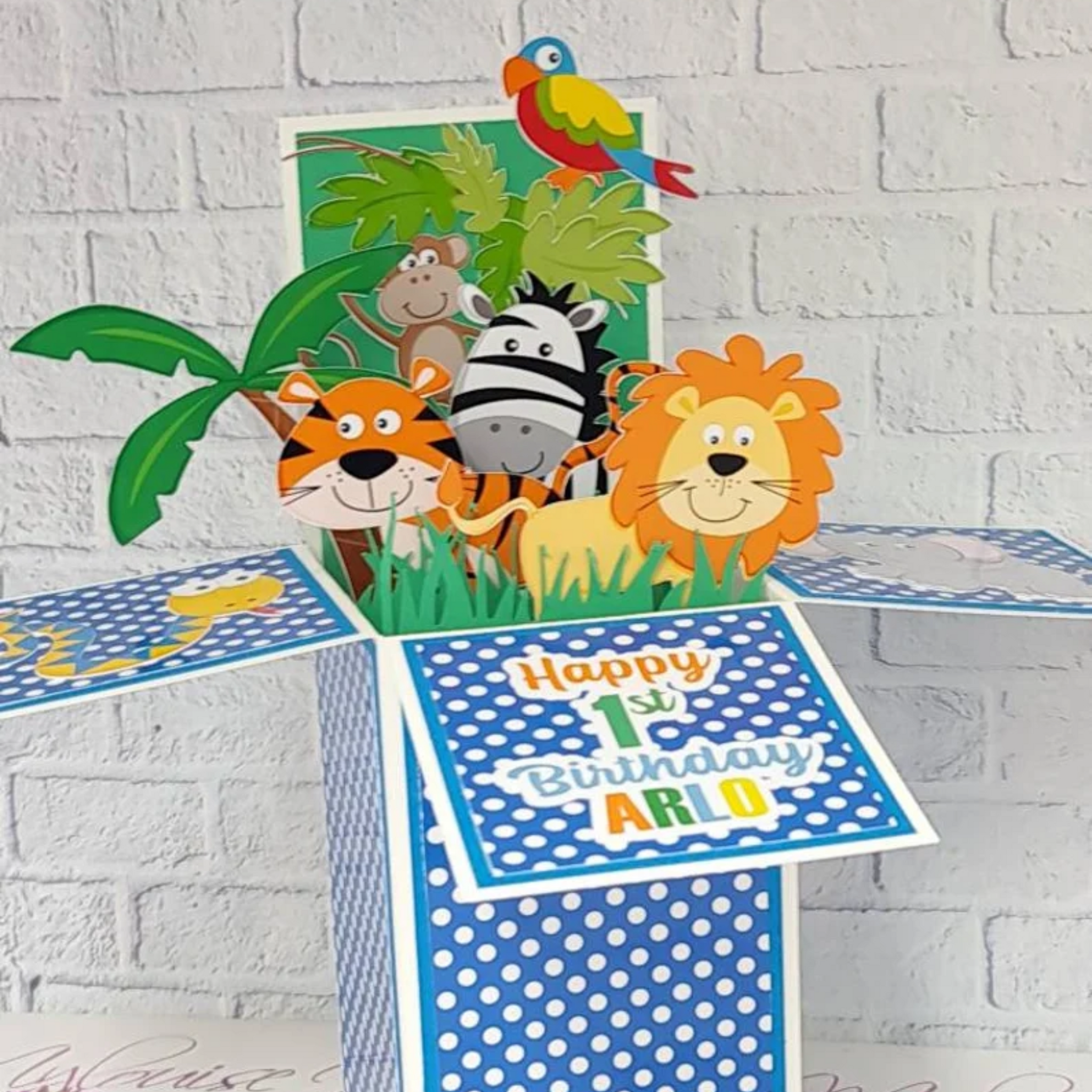 Personalised Jungle Safari Birthday Pop Up Card