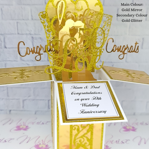 Custom golden wedding 50th anniversary card.