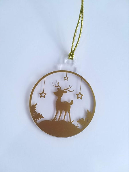 Custom Reindeer Bauble Christmas Tree Ornament