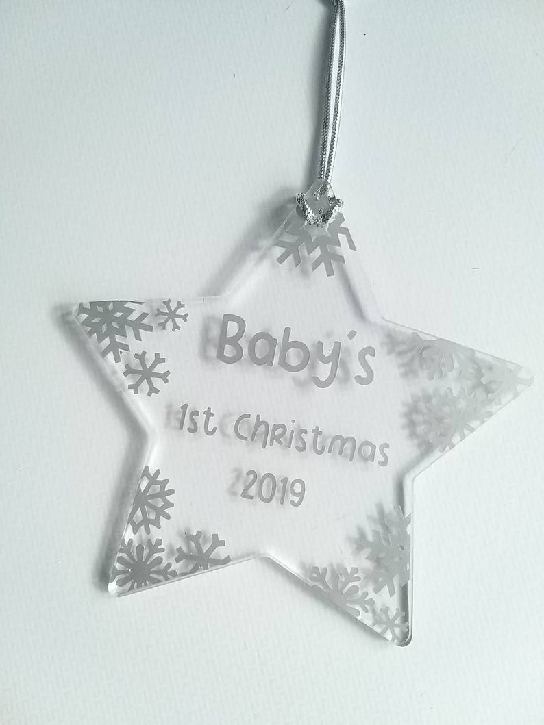 Personalised Baby's First Christmas Star Christmas Tree Ornament