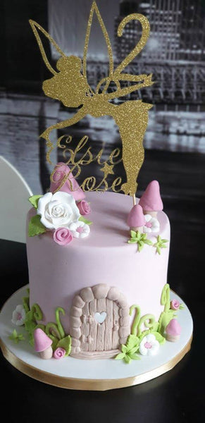 Custom Glitter Fairy Cake Topper