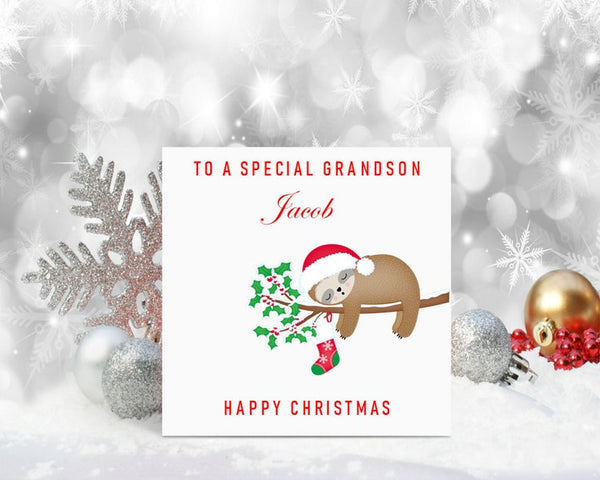 Custom Sloth Christmas Cards