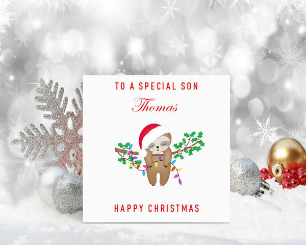 Custom Sloth Christmas Cards