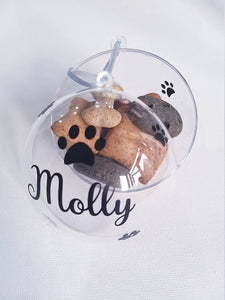 Personalised Dog Treat Christmas Bauble Tree Ornament