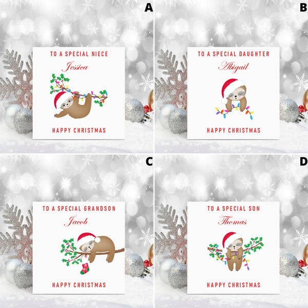 Custom Sloth Christmas Cards