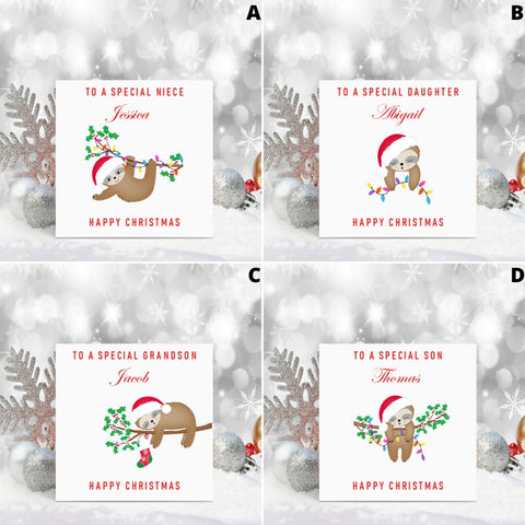 Custom Sloth Christmas Cards