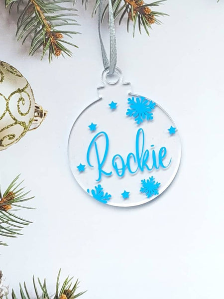 Personalised Snowflake Bauble Christmas Tree Ornament