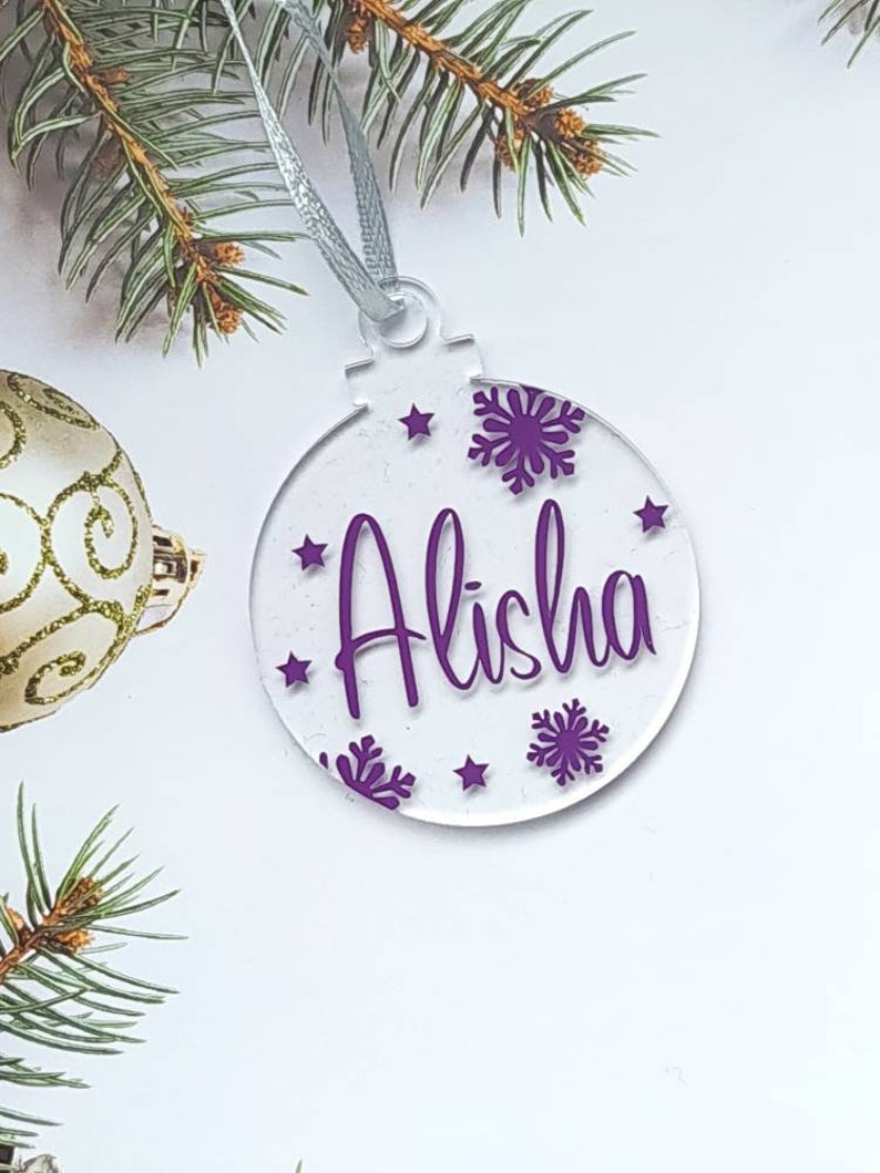 Personalised Snowflake Bauble Christmas Tree Ornament