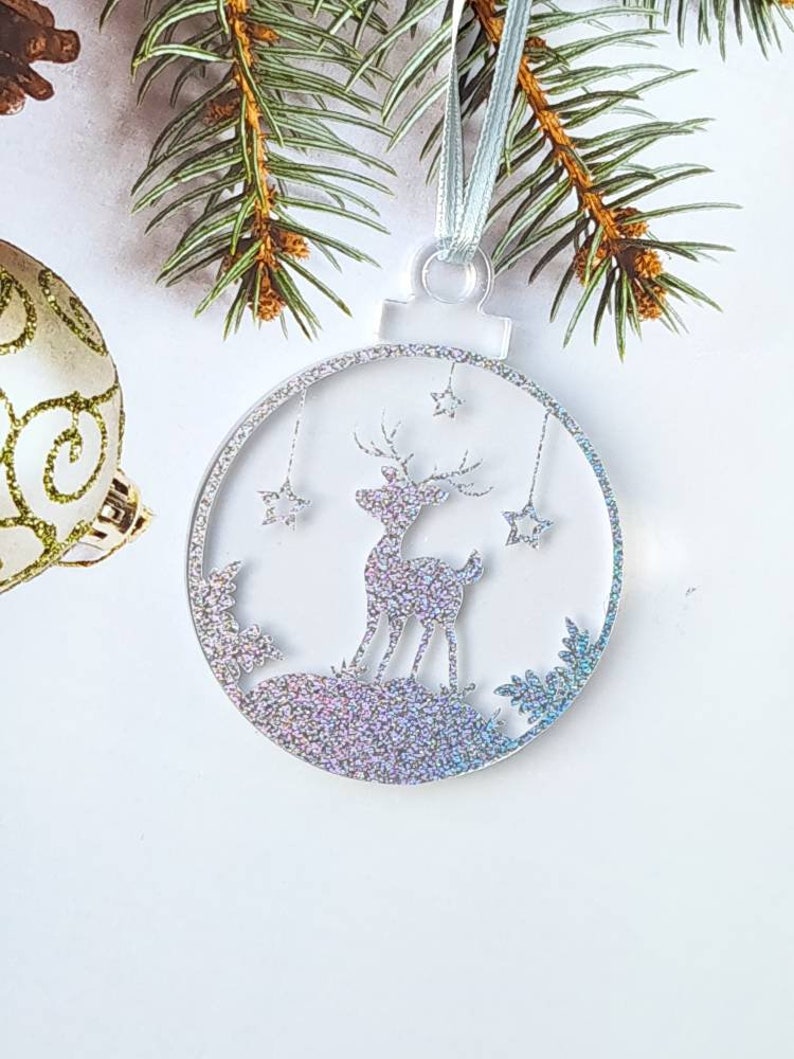 Custom Reindeer Bauble Christmas Tree Ornament